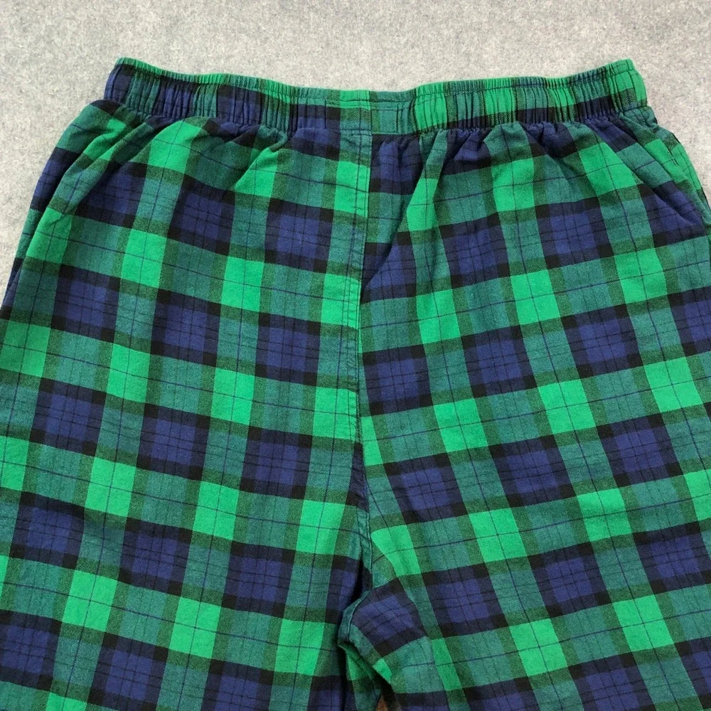 Polo Ralph Lauren Sleepwear Mens Pants M Green Blue Plaid Relaxed Fit Drawstring